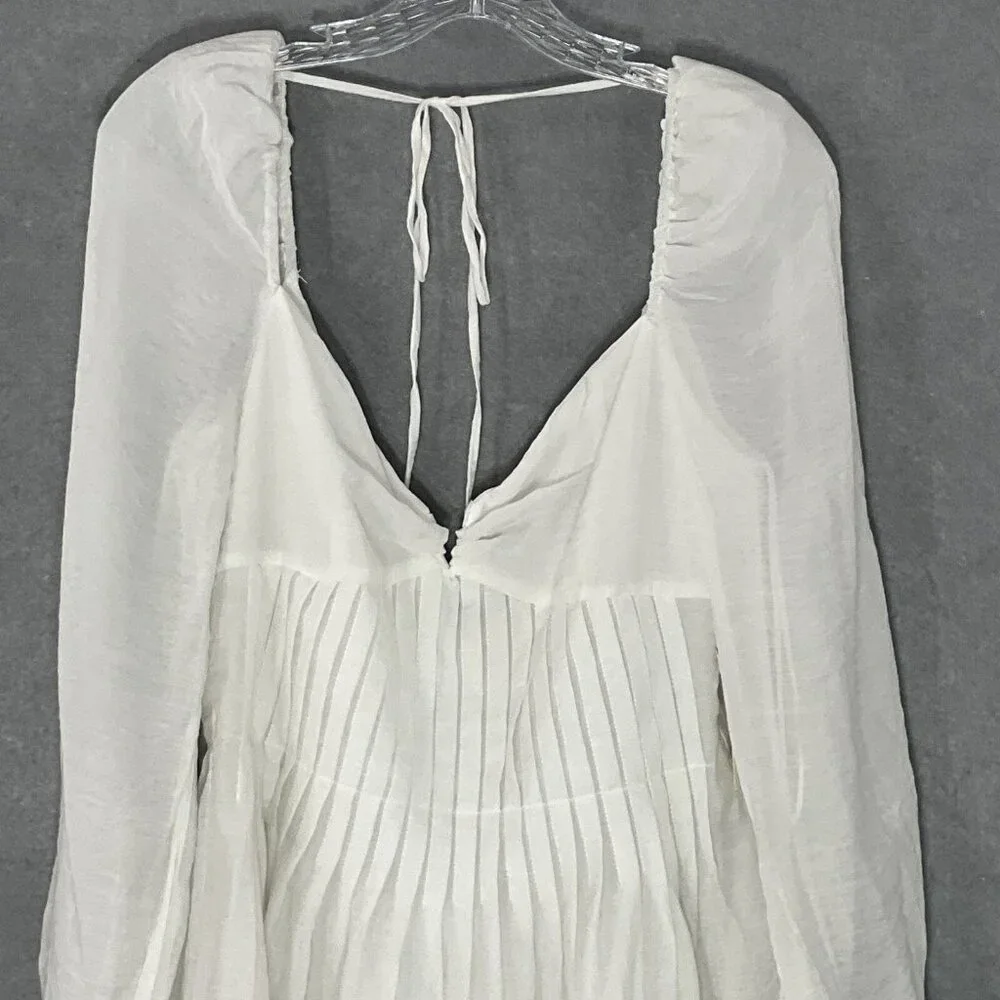 Astr the Label Dress Womens Sz M Off‎ White FLowy Semi Sheer Fairy Angelcore